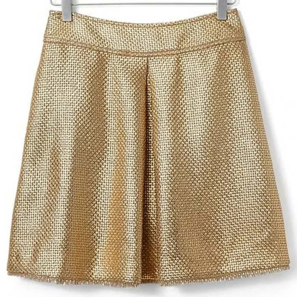 NWT Banana Republic  Coated Tweed Inverted Pleat Skirt - Picture 2 of 8